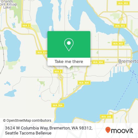 Mapa de 3624 W Columbia Way, Bremerton, WA 98312