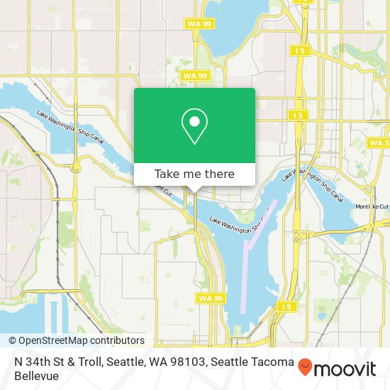 Mapa de N 34th St & Troll, Seattle, WA 98103