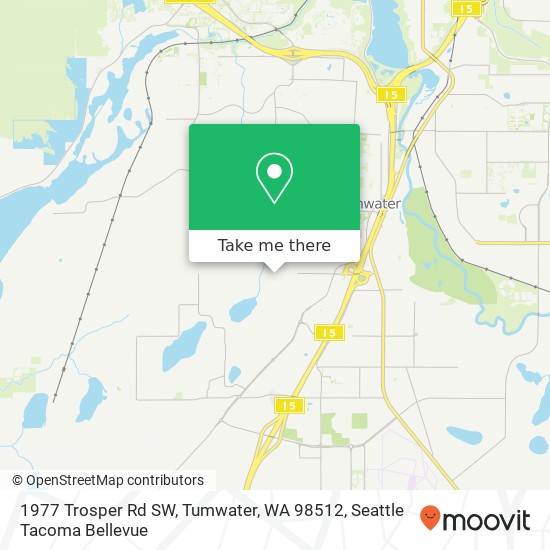 Mapa de 1977 Trosper Rd SW, Tumwater, WA 98512