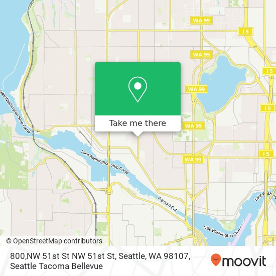 Mapa de 800,NW 51st St NW 51st St, Seattle, WA 98107