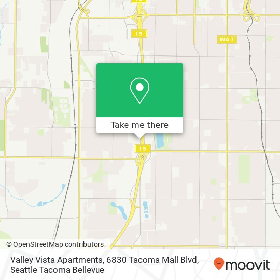 Mapa de Valley Vista Apartments, 6830 Tacoma Mall Blvd