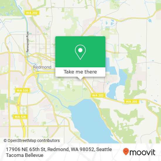 Mapa de 17906 NE 65th St, Redmond, WA 98052