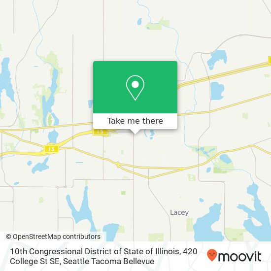 Mapa de 10th Congressional District of State of Illinois, 420 College St SE