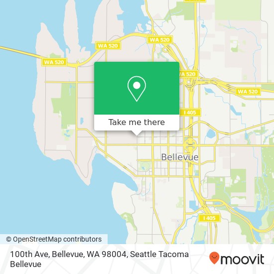 Mapa de 100th Ave, Bellevue, WA 98004