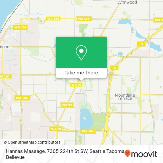 Mapa de Hannas Massage, 7305 224th St SW