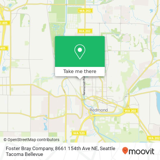 Mapa de Foster Bray Company, 8661 154th Ave NE
