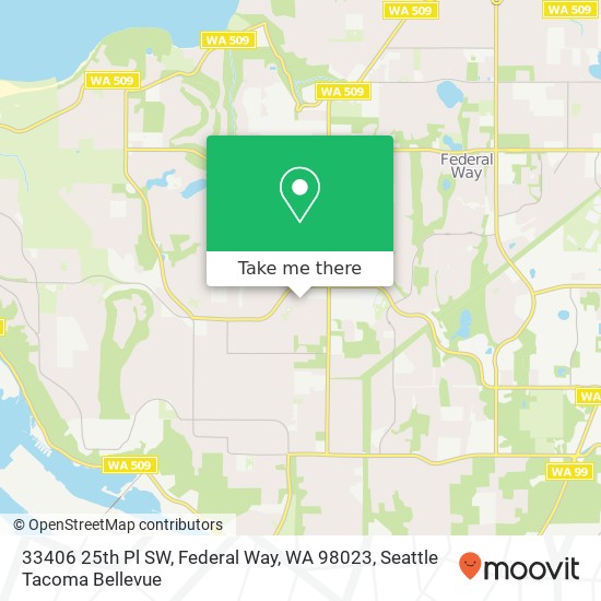 Mapa de 33406 25th Pl SW, Federal Way, WA 98023