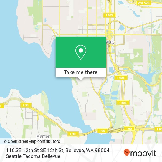 Mapa de 116,SE 12th St SE 12th St, Bellevue, WA 98004