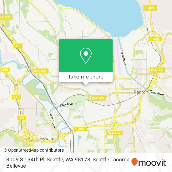 Mapa de 8009 S 134th Pl, Seattle, WA 98178