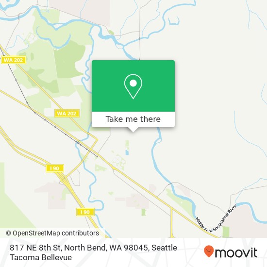 Mapa de 817 NE 8th St, North Bend, WA 98045