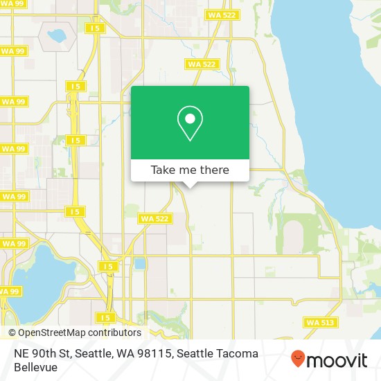 Mapa de NE 90th St, Seattle, WA 98115