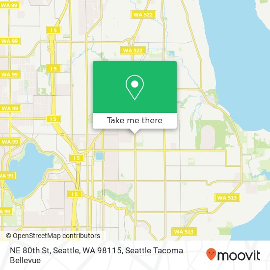 Mapa de NE 80th St, Seattle, WA 98115
