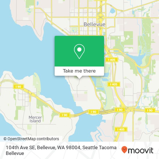 Mapa de 104th Ave SE, Bellevue, WA 98004