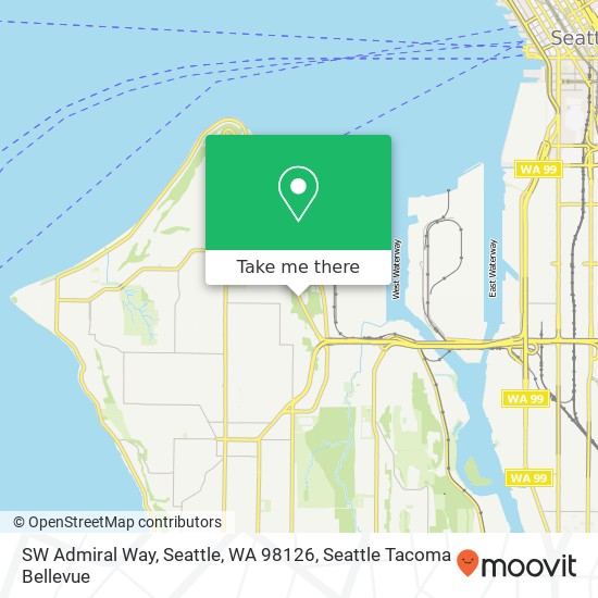 Mapa de SW Admiral Way, Seattle, WA 98126