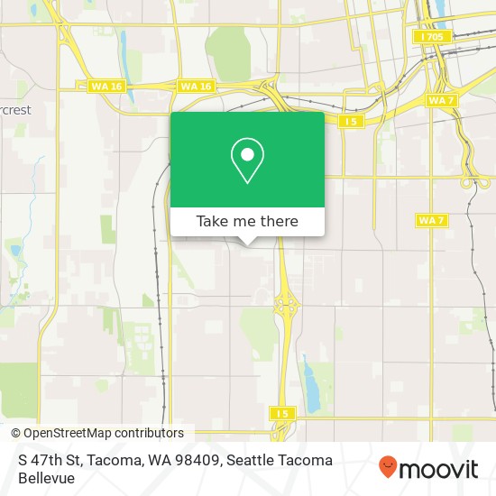 Mapa de S 47th St, Tacoma, WA 98409