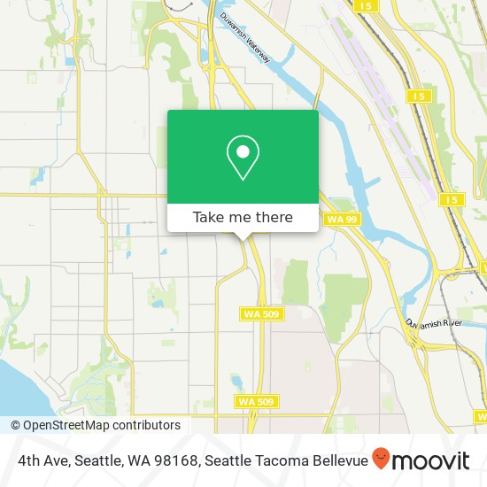 Mapa de 4th Ave, Seattle, WA 98168