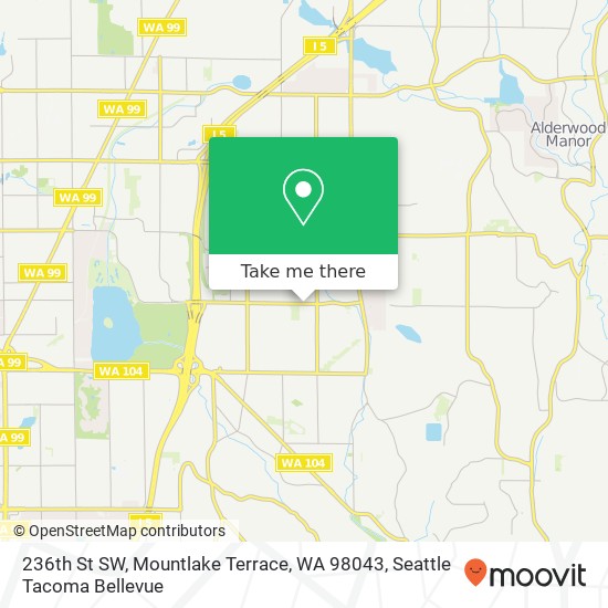 Mapa de 236th St SW, Mountlake Terrace, WA 98043