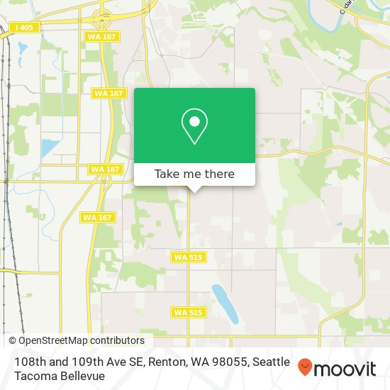 Mapa de 108th and 109th Ave SE, Renton, WA 98055