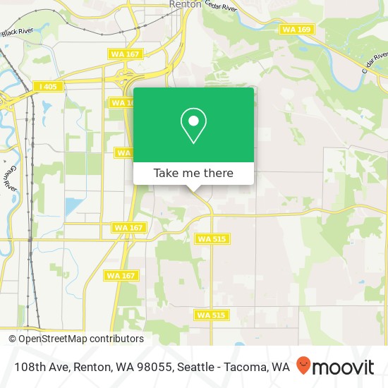 108th Ave, Renton, WA 98055 map