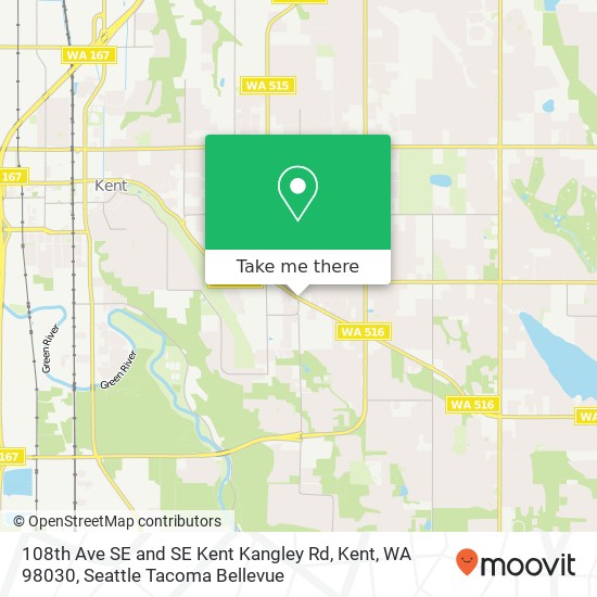 Mapa de 108th Ave SE and SE Kent Kangley Rd, Kent, WA 98030