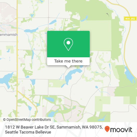Mapa de 1812 W Beaver Lake Dr SE, Sammamish, WA 98075