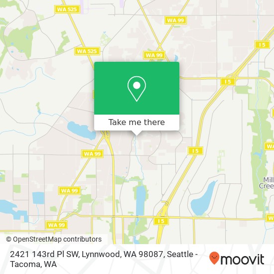 Mapa de 2421 143rd Pl SW, Lynnwood, WA 98087