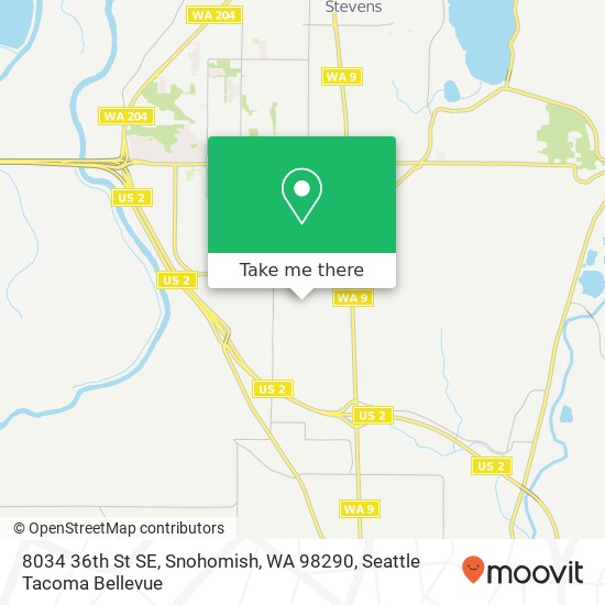 Mapa de 8034 36th St SE, Snohomish, WA 98290