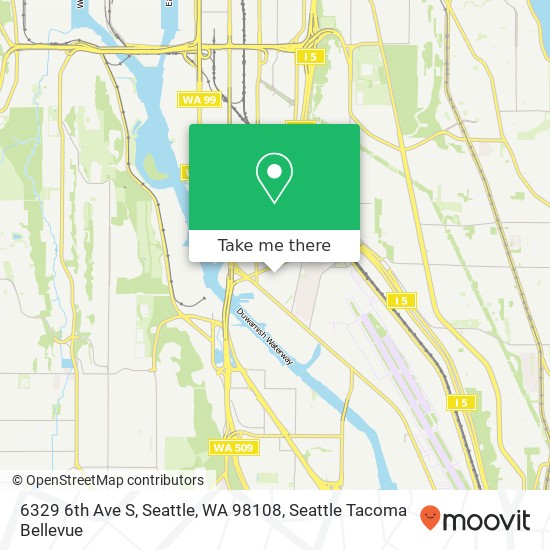 Mapa de 6329 6th Ave S, Seattle, WA 98108