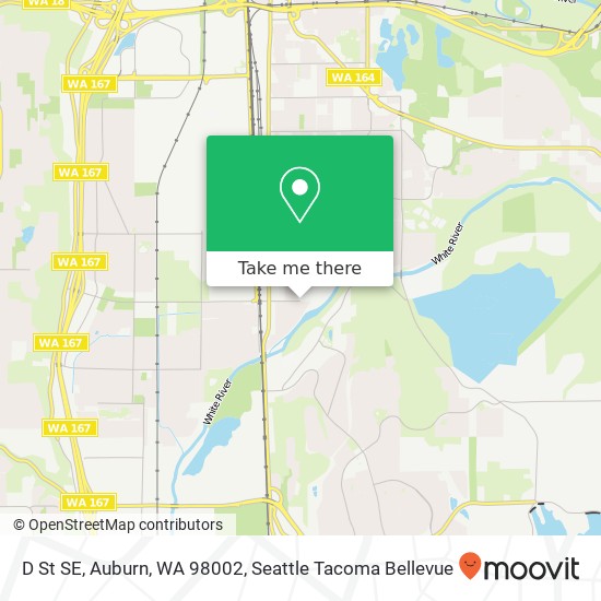 Mapa de D St SE, Auburn, WA 98002