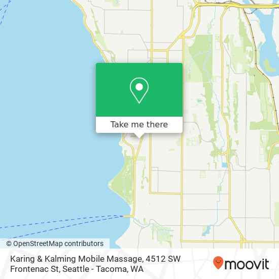 Mapa de Karing & Kalming Mobile Massage, 4512 SW Frontenac St
