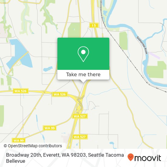 Mapa de Broadway 20th, Everett, WA 98203