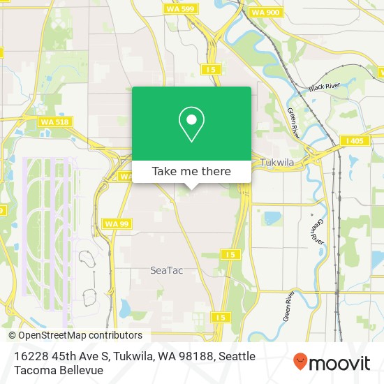 Mapa de 16228 45th Ave S, Tukwila, WA 98188