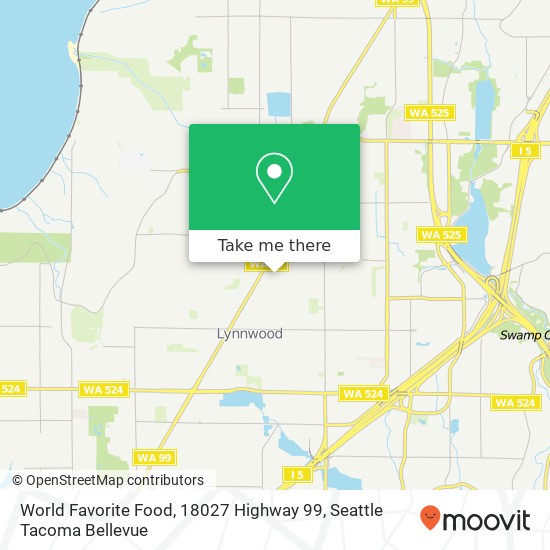 Mapa de World Favorite Food, 18027 Highway 99