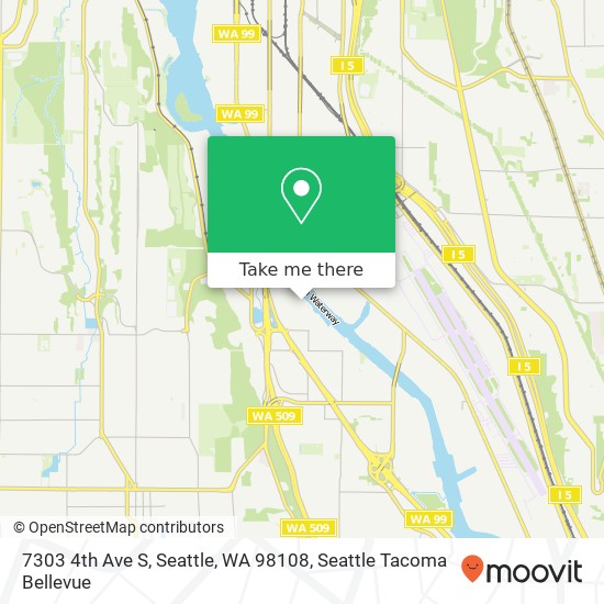 Mapa de 7303 4th Ave S, Seattle, WA 98108