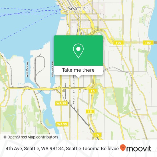 Mapa de 4th Ave, Seattle, WA 98134