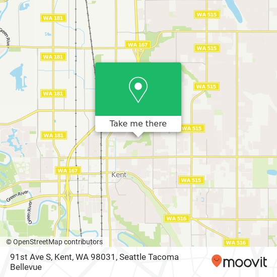 Mapa de 91st Ave S, Kent, WA 98031