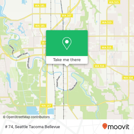 Mapa de # 74, 856 Central Ave S # 74, Kent, WA 98032, USA