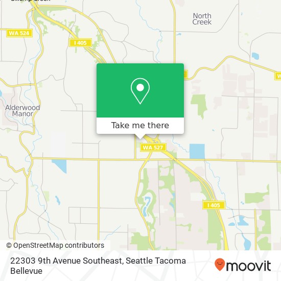 Mapa de 22303 9th Avenue Southeast, 22303 9th Ave SE, Bothell, WA 98021, USA