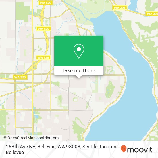 Mapa de 168th Ave NE, Bellevue, WA 98008