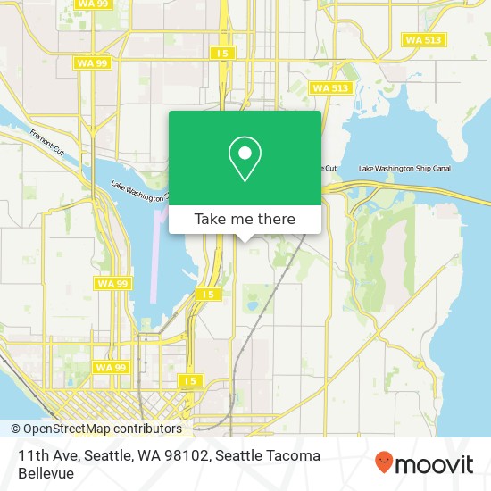 Mapa de 11th Ave, Seattle, WA 98102