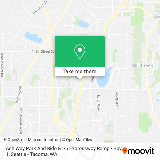 Ash Way Park And Ride & I-5 Expressway Ramp - Bay 1 map