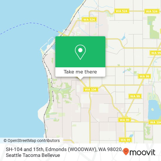 SH-104 and 15th, Edmonds (WOODWAY), WA 98020 map