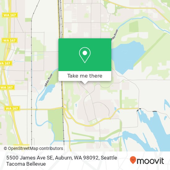 Mapa de 5500 James Ave SE, Auburn, WA 98092