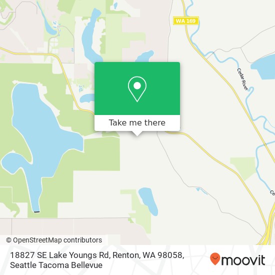 Mapa de 18827 SE Lake Youngs Rd, Renton, WA 98058