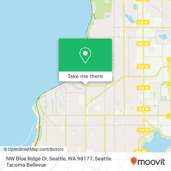 Mapa de NW Blue Ridge Dr, Seattle, WA 98177