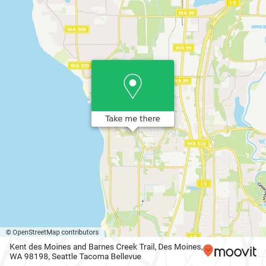 Kent des Moines and Barnes Creek Trail, Des Moines, WA 98198 map