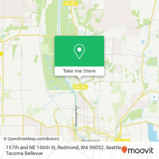 157th and NE 106th St, Redmond, WA 98052 map