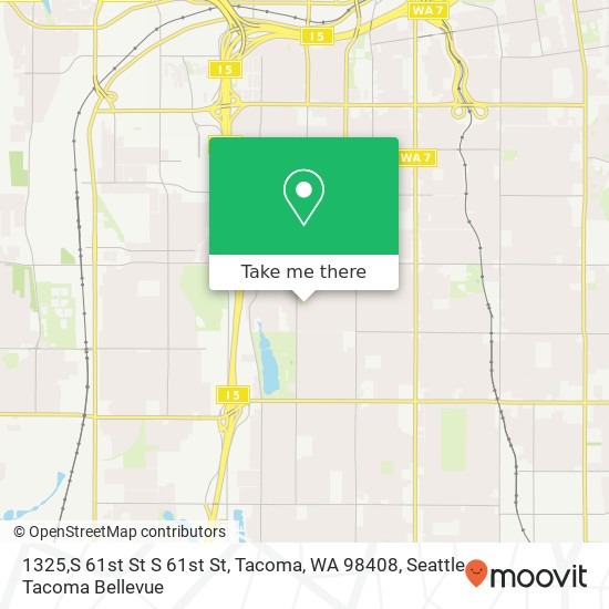 Mapa de 1325,S 61st St S 61st St, Tacoma, WA 98408