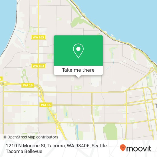 Mapa de 1210 N Monroe St, Tacoma, WA 98406
