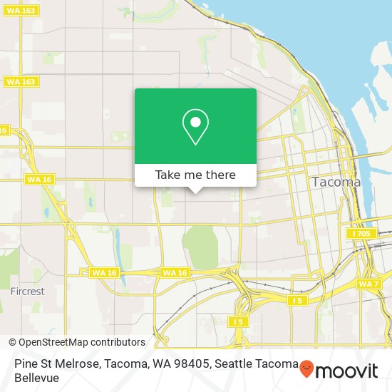 Mapa de Pine St Melrose, Tacoma, WA 98405